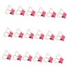 18pcs Mini Heart Binder Clips Pink Metal Foldback Clips for Paper