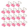 18pcs Pink Heart Metal Binder Clips for Papers and Notes Organization