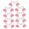 18pcs Pink Heart Mini Binder Clips Metal Foldback Clips for Paper