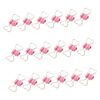 18pcs Pink Metal Mini Heart Binder Clips for Paper and Notes