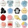18PCS Squishy Toys Set, Cute Animal & Food Squeeze Toy Pack, Mochi Style Soft Sensory Fidget Toys Collection, Slow Rising Stress Relief Hand Toy Set, Party Favors, Office & Classroom Prizes
