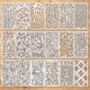 18Pcs Stencils for Crafts Reusable Background Vintage Stencils for Painting