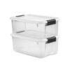 18 Quart Plastic Storage Tote with Secure Latching Lid, Clear Storage Container for Home, Office and Garage Organization, Pack of 2