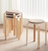 18" Solid Wood Stool Set of 4 for Dining Room Kitchen & Classroom (Coffee)