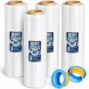 18" Stretch Wrap Film Roll 80 Gauge Plastic Wrap with Handles,4 Pack