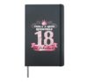 18 Years & Fabulous I Happy Birthday Pink Black Party Hardcover Journal, Black
