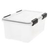 19qt Plastic Storage Bin with Lid, Seal and Secure Latching Buckles