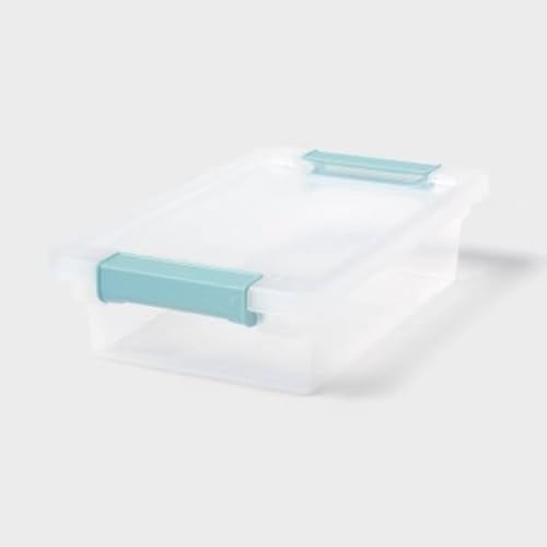 1.9 Quart Clear Plastic Storage Bin With Secure Latches Stackable See Through Small Organizer Container For Pantry Closet Bathroom Household Crafts Sundries Supplies Storage Box