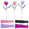 1 Box Purple Chenille Stems Craft Kit for DIY Flower Bouquet Making