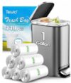 1 Gallon 440 Counts Small Trash Bags Garbage Bags by Teivio, Bathroom Trash Can Bin Liners, Small Plastic Bags for home office kitchen, Clear