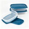 1 Gallon Food Storage Containers,3 Pack Stackable Meal Prep Rectangle Set