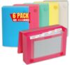 1InTheOffice 4x6 Index Card Holder, Poly Index Card Case/Box, Assorted Colors, 5 Dividers Adhesive Tabs Included (6 Pack)