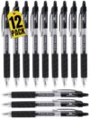 1InTheOffice Black Retractable Gel Pens, 0.7mm Medium Point, Rollerball, 12-Pack
