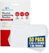 1InTheOffice Business Card Laminating Pouches, 5 Mil Laminating Pouch, Plastic Laminating Sheets, 2.25" W x 3.75" L, 50 Pack