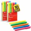 1InTheOffice Chisel Tip Highlighters, Pocket Highlighters Assorted Colors, Fluorescent, 5/Pack, 2 Pack