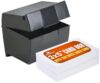 1InTheOffice Index Card Box with Index Card, Index Card Holder 400 Capacity & 3x5 Ruled Index Cards, White 200/Pack