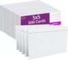 1InTheOffice Index Cards 3x5, Ruled Lined Flashcards Notecards, Study Cards, White, (600 Pack)
