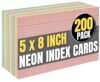 1InTheOffice Index Cards 5 x 8 Ruled Colored, Assorted 200/Pack