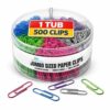 1InTheOffice Jumbo Paper Clips, Non-Skid, Vinyl Coated, Assorted Colors, 500/Pack, 1 Pack