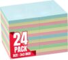 1InTheOffice Pastel Sticky Notes 3x3, Sticky Note Pads, Self-Stick Note Pads, Assorted Colors, 100-Sheet, 24/Pack