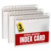 1InTheOffice Spiral Bound Index Cards 4x6 Ruled, White, 50 Cards/Pack, 3 Packs
