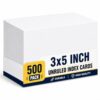 1InTheOffice Unruled Index Cards 3x5, Blank White Note Cards 500/Pack