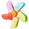 1 Pack Pinwheel Date‑Dial Magnetic Chip Clips for Fridge Orange Spinning Magnet Sealing Clip, Cute Multi-Purpose Petal Sealing Fasteners for Snack Bags Kitchen Office Home Decor (1 Pinwheel 5 Clips)