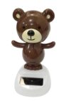 1Pc Brown Solar Dancing Bear Decor,Bobbling Head Bear Decors,Solar Powered Dancing Figurine Car Dashboard Decor,Shaking Head Dolls Solar Power Kits