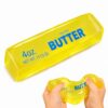 1PC Soft Butter Stress Relief Squishy Toy with No Rebound, Jelly Texture Squeeze Fidget Toy for Adults, Stretchable Salted Butter Desk Toy for Anxiety Relief Office Relaxation Gifts