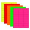 1" x2-5/8 Assorted Fluorescent Address Labels 750 Shipping Labels 25 Sheets