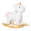 2-in-1 Kids Rocking Horse and Rolling Unicorn with Sound, Ages 3-6, White