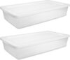 2-Pack-6" Low Profile Under Bed Storage Containers, 41QT Clear Stackable