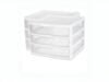 2-Pack 3 Drawer Organizer, Clear Plastic Desk Drawer Organizer for Office