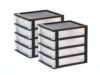 2-Pack 4 Drawer Organizer, Clear Plastic Desk Drawer Organizer for Office
