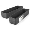2-Pack Flexible Plastic Drawer Organizer Trays, Gray