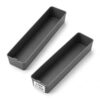 2-Pack Long Drawer Organizer Trays, Flexible Gray Resin