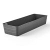 (2-Pack) Multi-Functional Flexible Storage Tray Set, Plastic Drawer Organizer Trays, Suitable for Kitchen, Desk, Bathroom and Office Drawer Organization, Grey, 2 Pieces, 5 inches x 15 inches