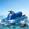 2-Person Inflatable Boat with Dual Saf-ety Fins Electric Surfboard Attachment & Underwater Diving Scooter Combo, Reinforced PVC Hull, 16000mAh Power 10-Speed Control 130-Minute Runtime 700W16Ah