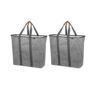 2-piece foldable laundry basket, collapsible fabric hamper with reinforced steel frame and long handles, perfect for bedroom, dorm, apartment, and travel
