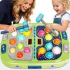 2-Player Whack Game Mole - Toys for Age 3-12 Kids,2 Hammers,3 Modes with Sound & Light,Safe Educational Pounding Toy,Christmas Birthday Gift for 3 4 5 6+ Year Old Boys Girls,Green