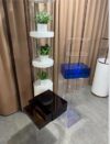 2-Tier Clear Brown Acrylic Drawer Organizer, Stackable Desktop Storage Box with Sliding Drawers, Translucent Makeup Holder File Organizer for Office Desk, Vanity, and Home - Space-Saving Display Case