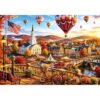 2000 Piece Jigsaw Puzzle for Adults, European Village Hot Air Balloon View