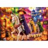 2000 Piece Jigsaw Puzzle for Adults – Halloween Fantasy Parade Scene with Skeleton Horses, Wizards, Ghosts, Pumpkins and Colorful Haunted Town Artwork, Challenging Puzzle Gift, 39 x 28 in