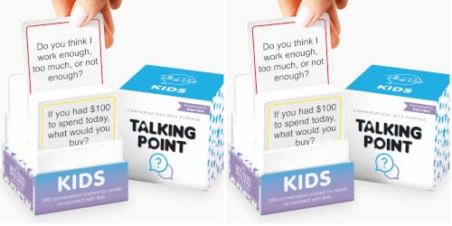 200 Kids Conversation Cards - Screen-Free Family Dinner Game and Road Trip Essential - Get Children to Talk, Listen, and Connect with Parents - Expert-Developed Gift for Ages 5-12 (Pack of 2)