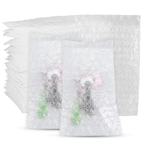 200 Pack 4"x 6" Small Bubble Wrap Pouches, Clear Double Walled Bubble Wrap Pouches for Packing, Thickening Bubble Cushioning Bags for Moving, Shipping, Storage