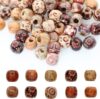 200 Pack Barrel Wood Beads 16x17mm Large Hole Painted Spacers(200 Pieces)
