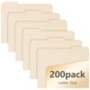 200 Pack Manila File Folders, 1/3-Cut Tab, Assorted Positions, Letter Size, 8.5x11 inches, Easy Labeling & Organization, Office Supply, School, Home,Business, Class,Document Filing
