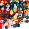 200PCS 12MM Plastic Acrylic Pony Beads Large Hole Hair Beads Keychain Bead
