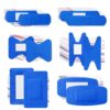 200Pcs 6 Shapes Blue Metal Detectable Waterproof Bandages, PE Material Wound Strips,Food Service Sterile Breathable Bandaids,Adhesive Bandages for First Aid Skin Wound Protection Care (Blue, 200)