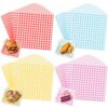 200 Pcs Checkered Wax Paper Sheets 7x7 Inch Deli Food Wrapping for Picnic